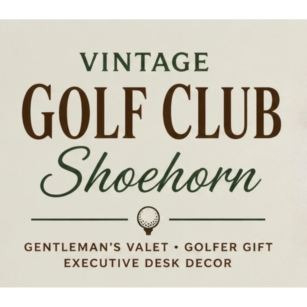 Vintage‎ Golf Club Long Handled Shoehorn Silver Metal Tone Golfer Valet Gift MCM